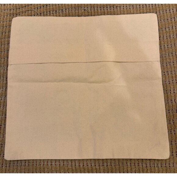 Handcrafted Chain Stitched Cotton Pillow Cover With Colorful Village Scene - Picture 4 of 6